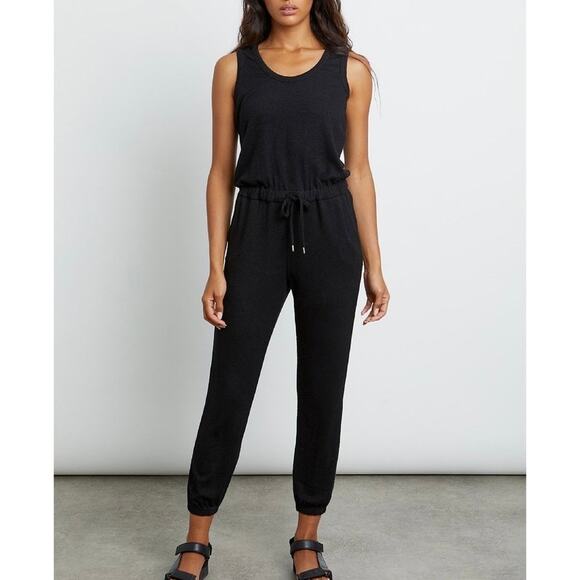 RAILS Becky Lounge Sleeveless Romper Jumpsuit Black Large L - Picture 1 of 13